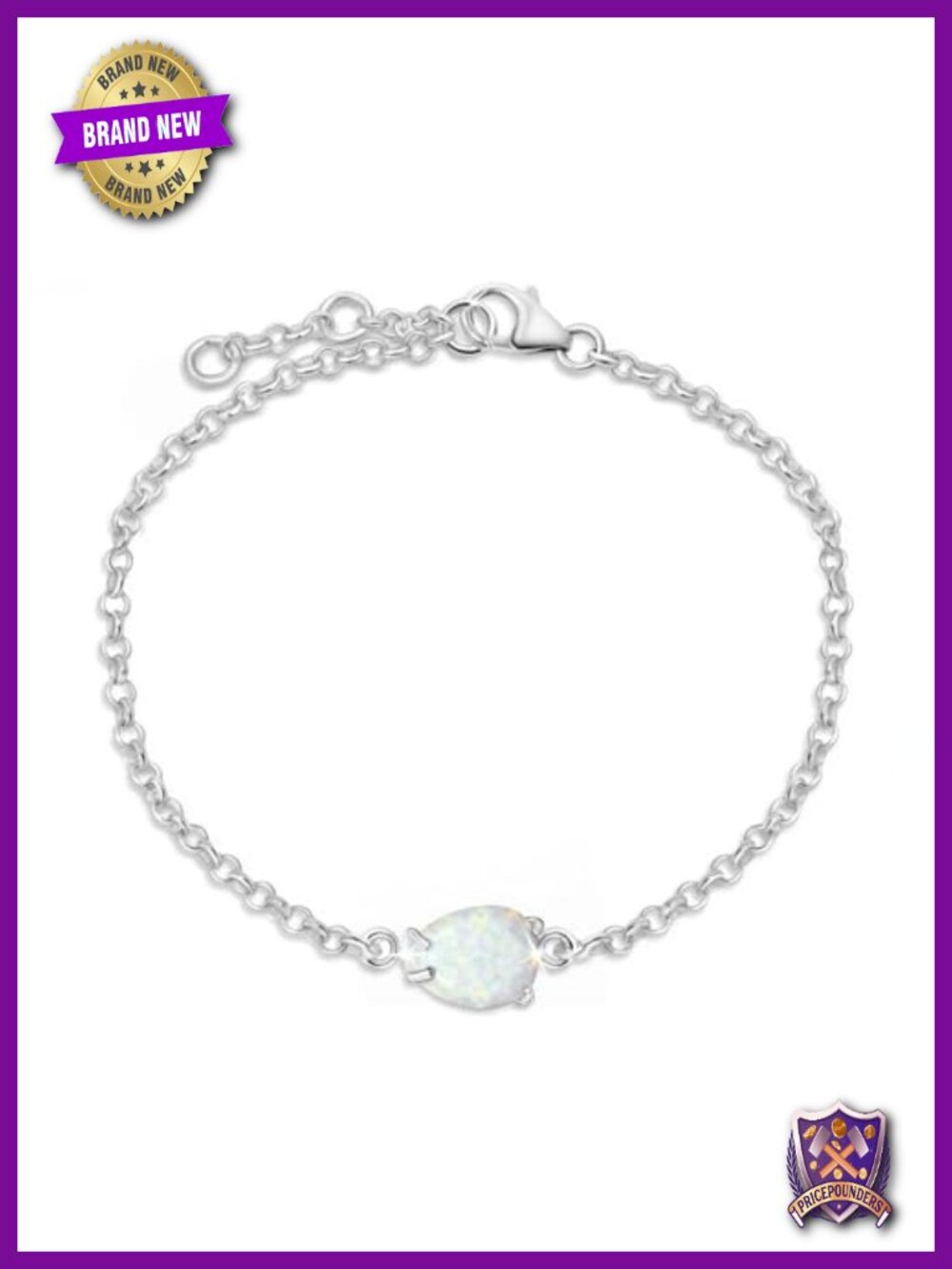 925 Sterling Silver Teardrop Opal Bracelet Adjustable with Extender Chain